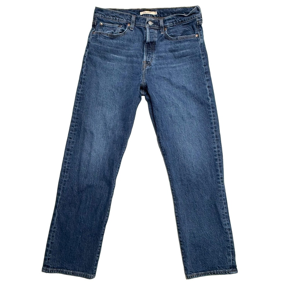 Levis Jeans Womens W31 Blue Wedgie Straight Button Fly High Rise Denim